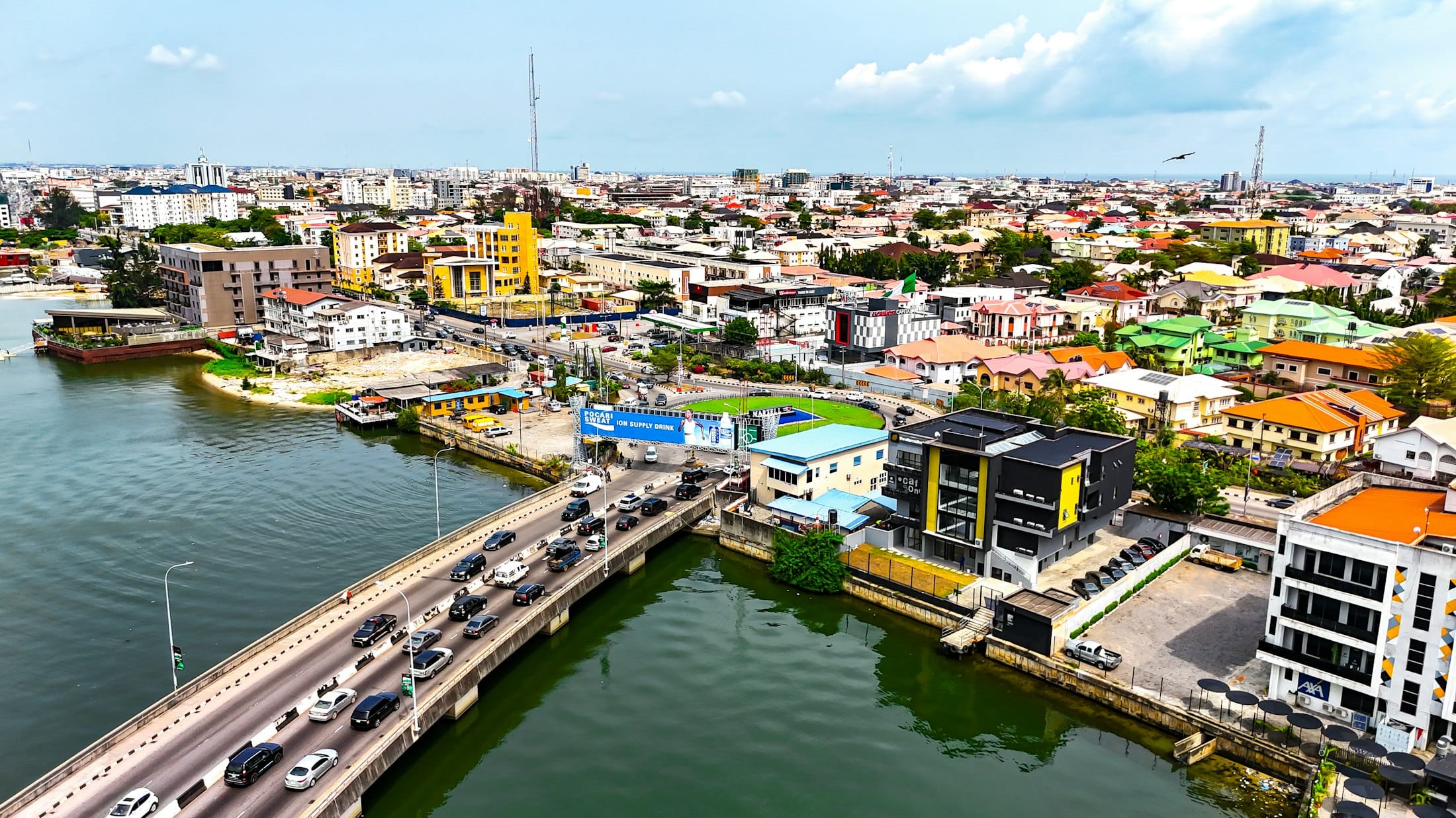 An African industrial city from above