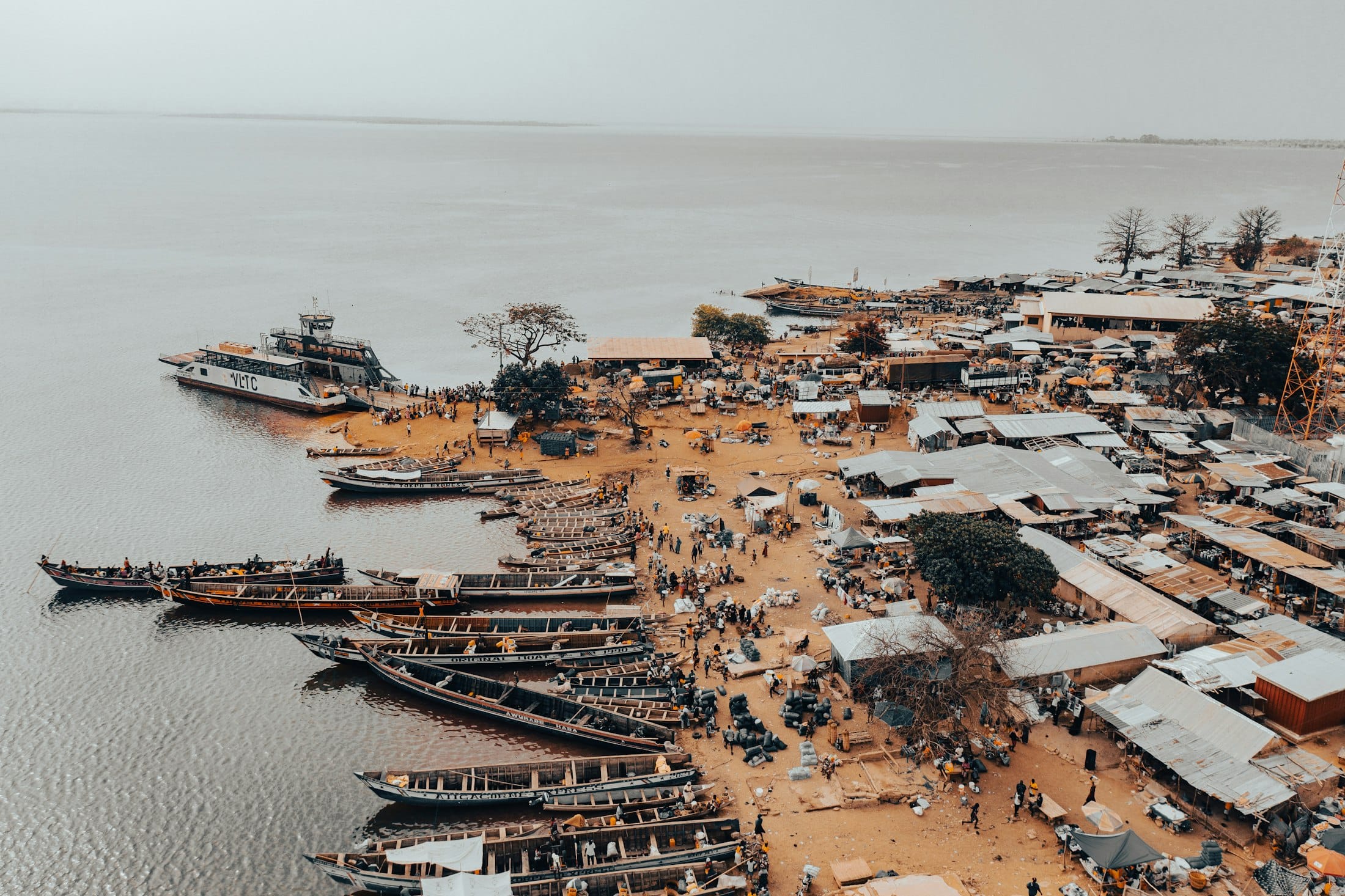 A working African port from the air