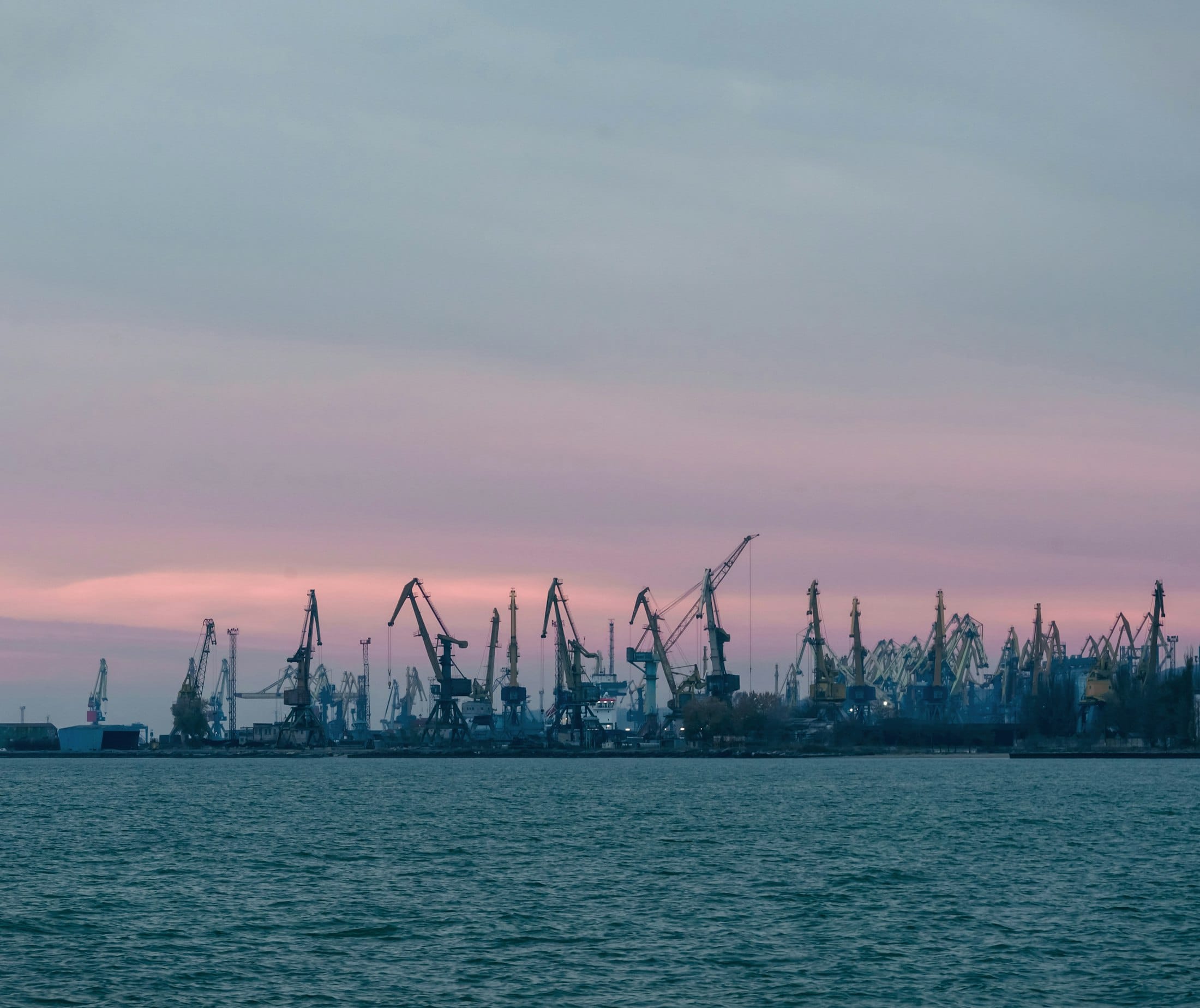 Container cranes at a European port